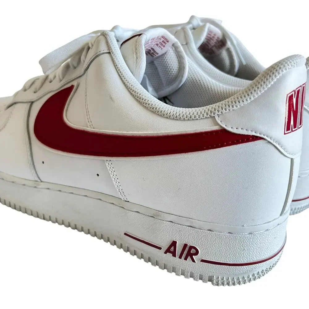 Nike Air Force 1 Low A02423-102 White/ Gym Red Leather Shoes Men 15 - Picture 8 of 15